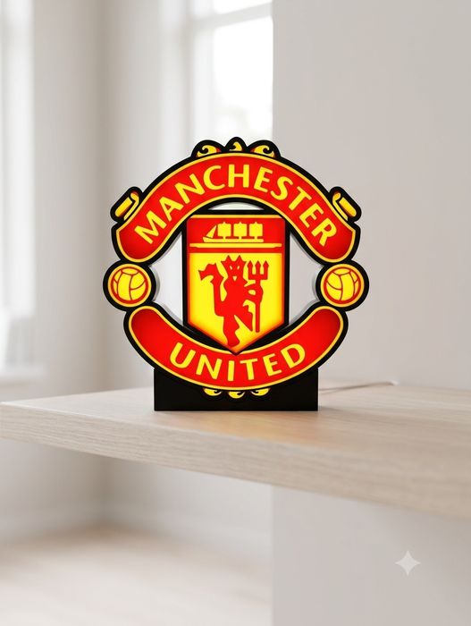 Світлодіодний LED Лайтбокс Світильник «Manchester United» (Манчестер Юнайтед) — 3D Нічник на робочий стіл