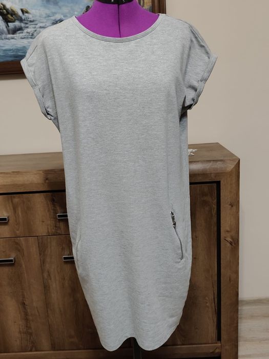 Mohito sukienka dresowa szara L kieszenie