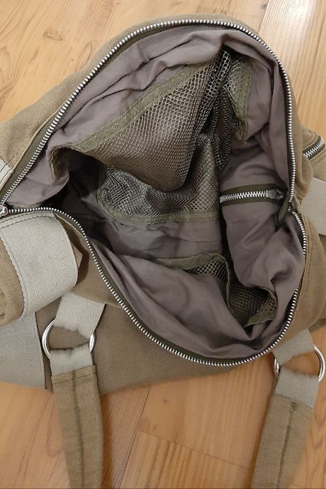 Torba na ramię z  mocnego materiału.  Zieleń Khaki/ szara.