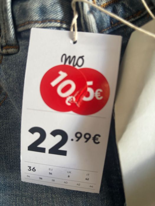 Calças de ganga cintura subida n.36 novas