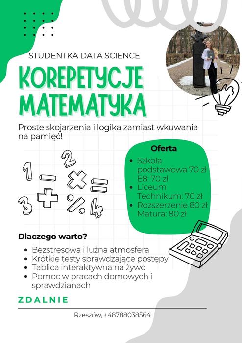 Korepetycja matematyka ONLINE E8 MATURA Szkoła podstawowa LICEUM TECHNIKUM