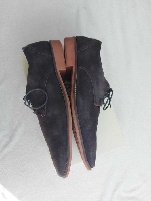 Granatowe półbuty zamszowe Jones Bootmaker „Arkin” Skóra naturalna, rozmiar 43 (UK 9) stan bardzo dobry