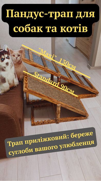 Пандус рампа для собак та котиків. Портативний трап, драбинка