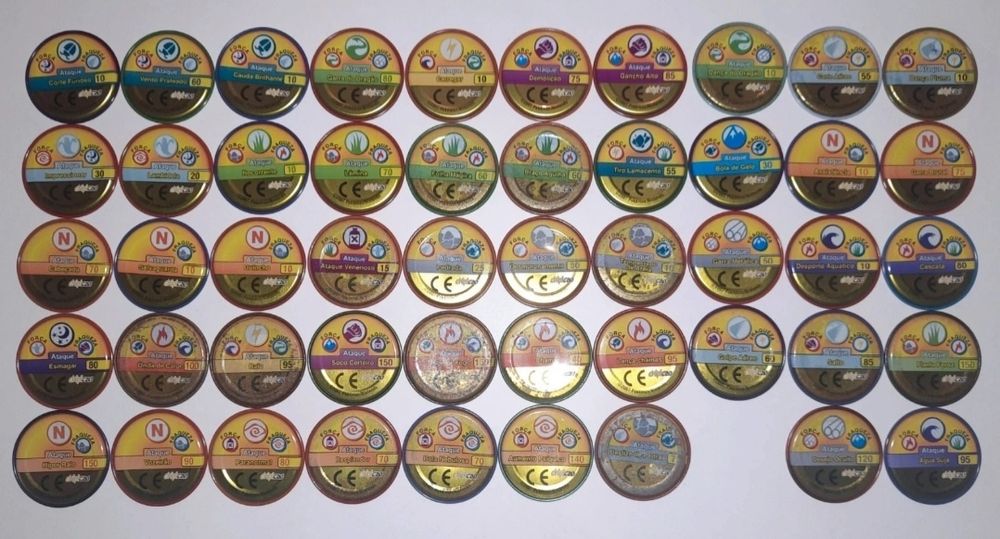 Coleção tazos pokemon metal a faltar 1 tazo