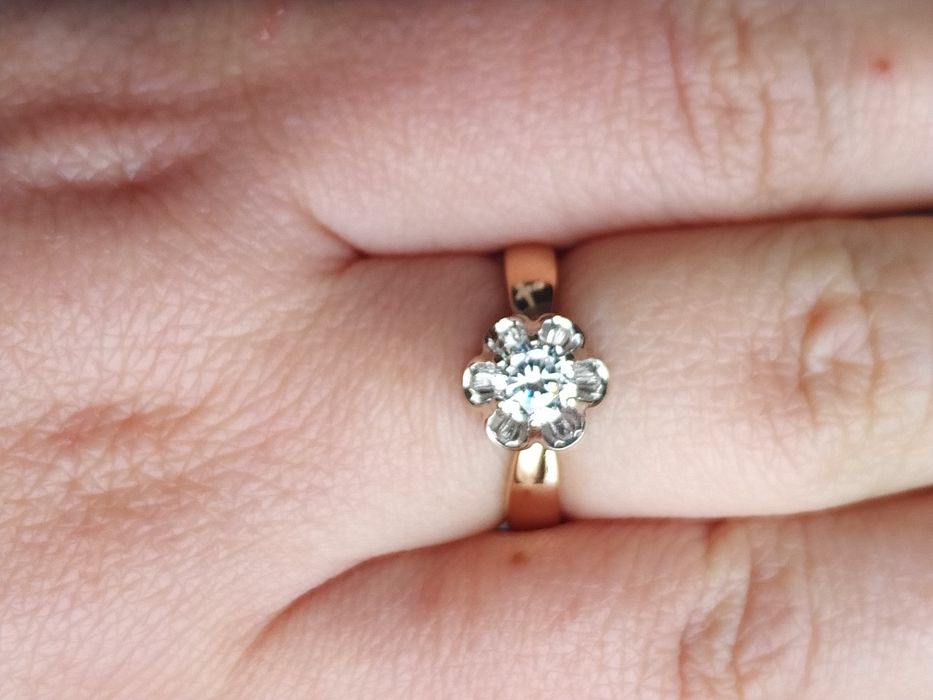 2.6 Кольцо 17-17.5 мм 585 золотое красивое роза