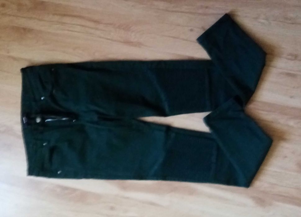 Nowe jeansy damskie butelkowa zieleń, rozmiar 40, L