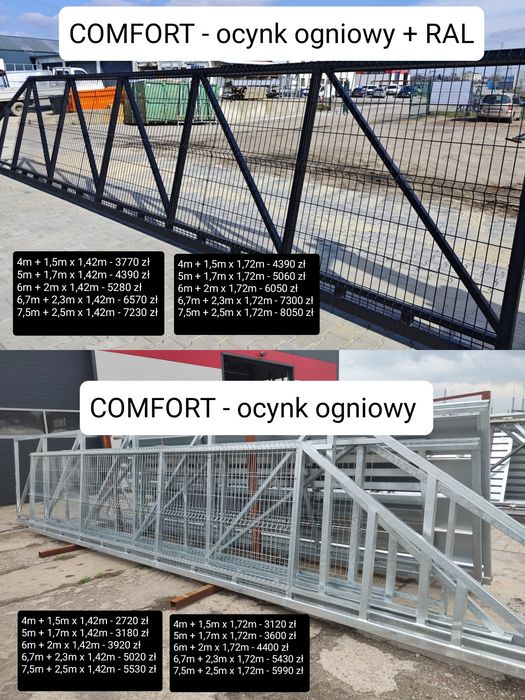 Brama przesuwna rama/stelaż 5mx1,42 COMPACT,ocynk ogniowy,inne wymiary
