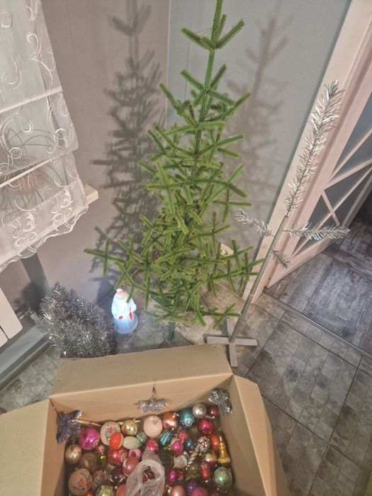 Советская ёлка + большая коллекция СССР игрушек + Дед Мороз в подарок!