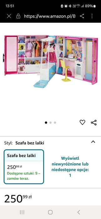 Szafa Barbie stan idealny
