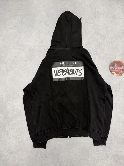 зип худи Vetements Hello My Name is Vetements Balenciaga rick owens