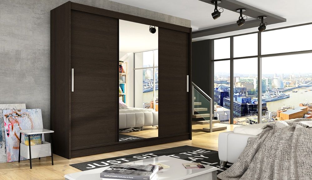Szafa Przesuwna Garderoba BOSTON 1 250cm LED 4 Kolory DOSTAWA 10 dni
