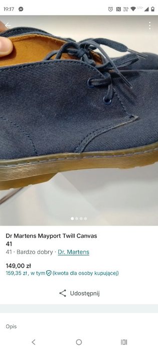 Buty dr Martens r.41 Trzewiki, półbuty