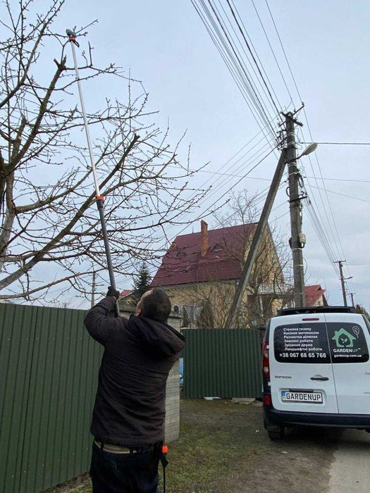 Обрізка дерев, зрізання дерев, обприскування, арбористика, подрібнення