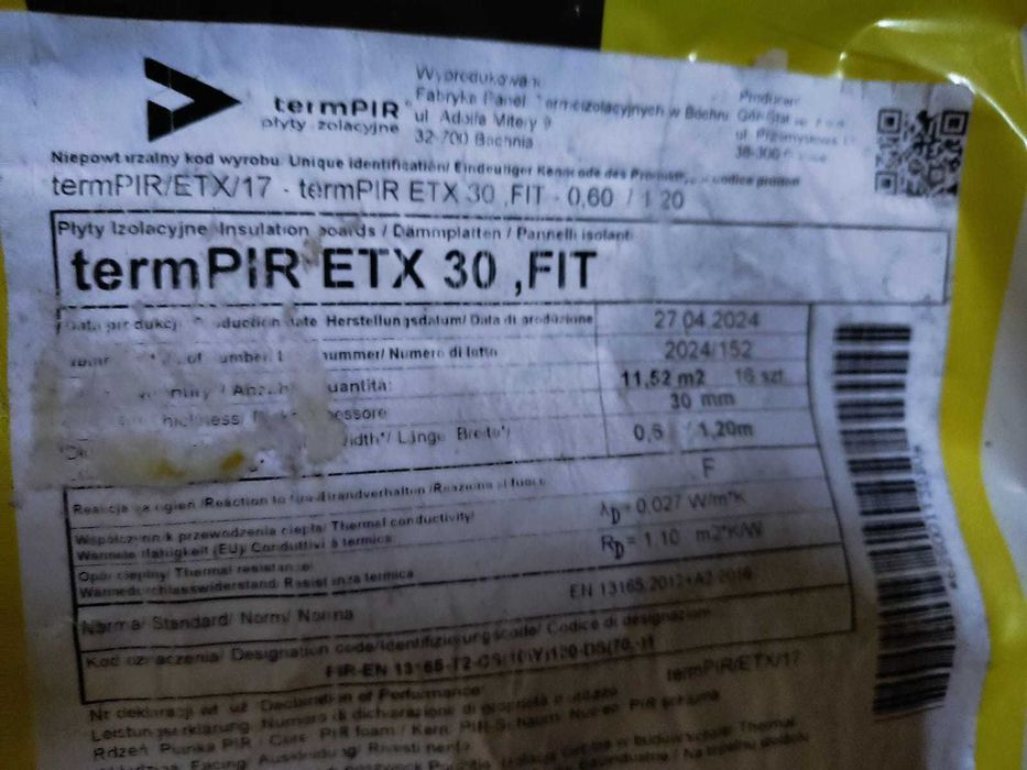 Płyty izolacyjne termPIR ETX 30, FIT