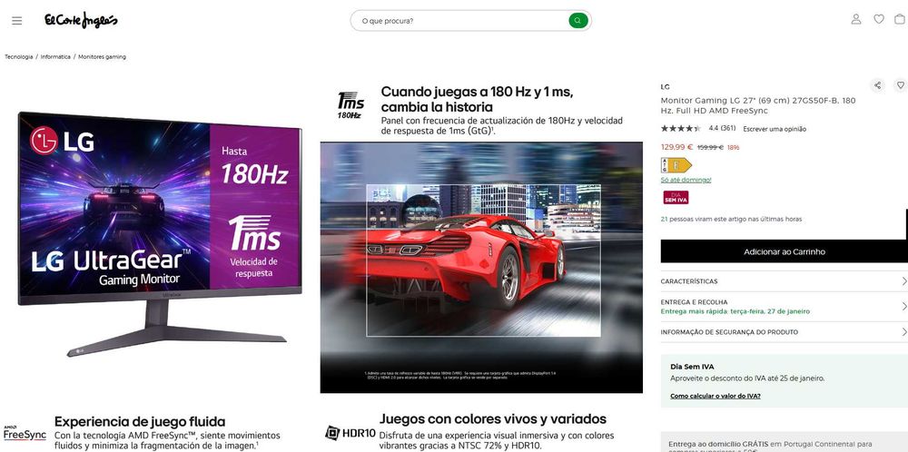 Monitor Gaming LG UltraGear 27''