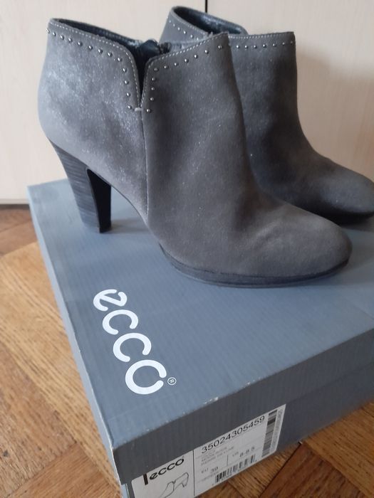 NOWE botki Ecco, roz. 39, szare z ozdobami, na obcasie, 250 pln