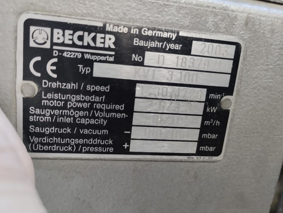 Pompa Vacum Becker KVT 3100