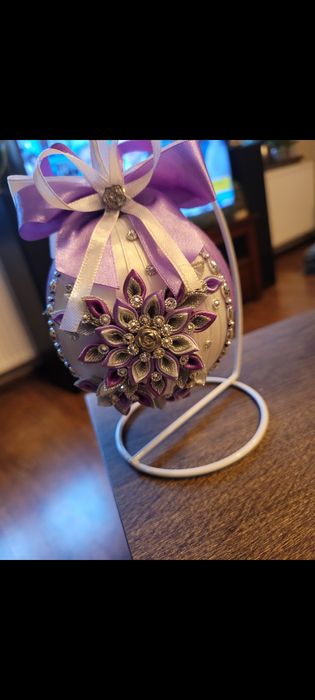 Duża bombka handmade na stojak lub choinkę