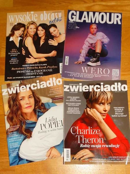 Zwierciadło 2/20Theron,4/21Popiel;Wysokie Obcasy Extra7/19;Glamour3/23