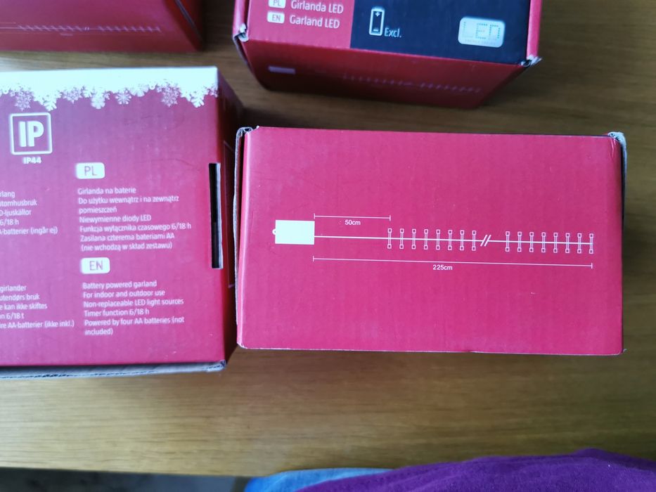 Oświetlenie Świąteczne Girlanda LED 200 diod 2 metry 4x1,5V AA