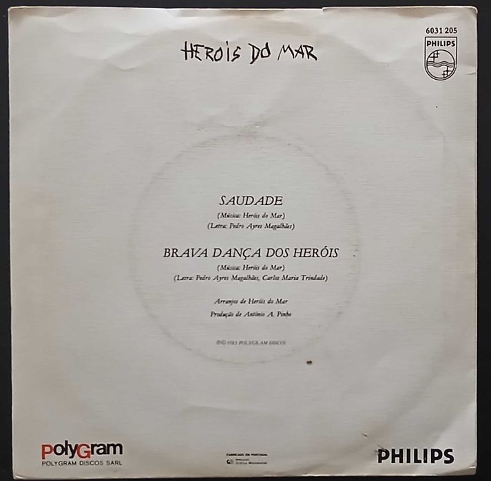 Herois Do Mar - Saudade / Brava Dança Dos Heróis (Vinil 7")