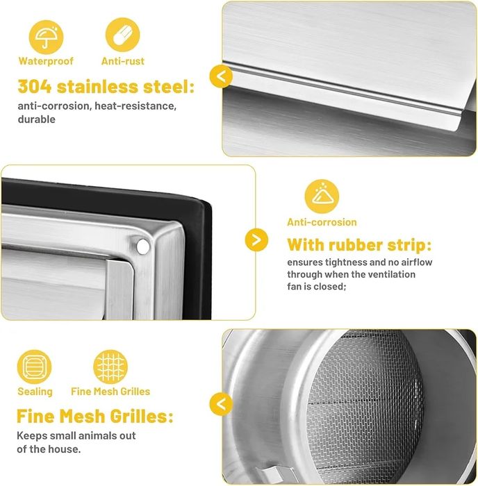 Kratka wentylacyjna Fi 125 z klapą zwrotną