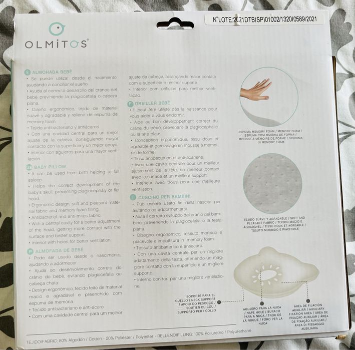 Almofada prevençao plagiocefalia
