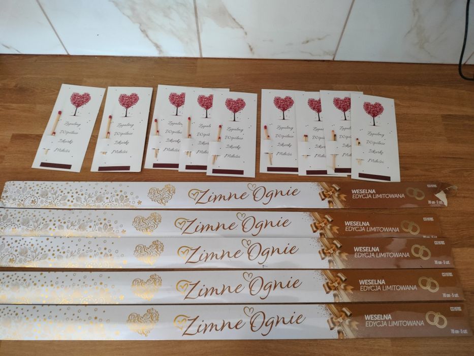 Zimne ognie 70 cm na ślub 2 opakowania po 5 sztuk pojedyncze