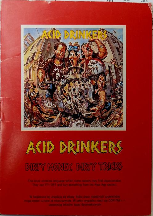 Acid Drinkers książeczka  tłumaczenia tekstów Dirty Money Dirty Tricks