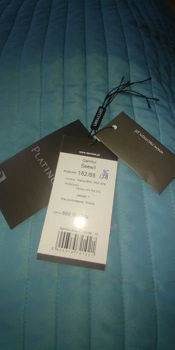 Czarny garnitur Recmam Seewil Platinum na szczupłego  r.182/88/86