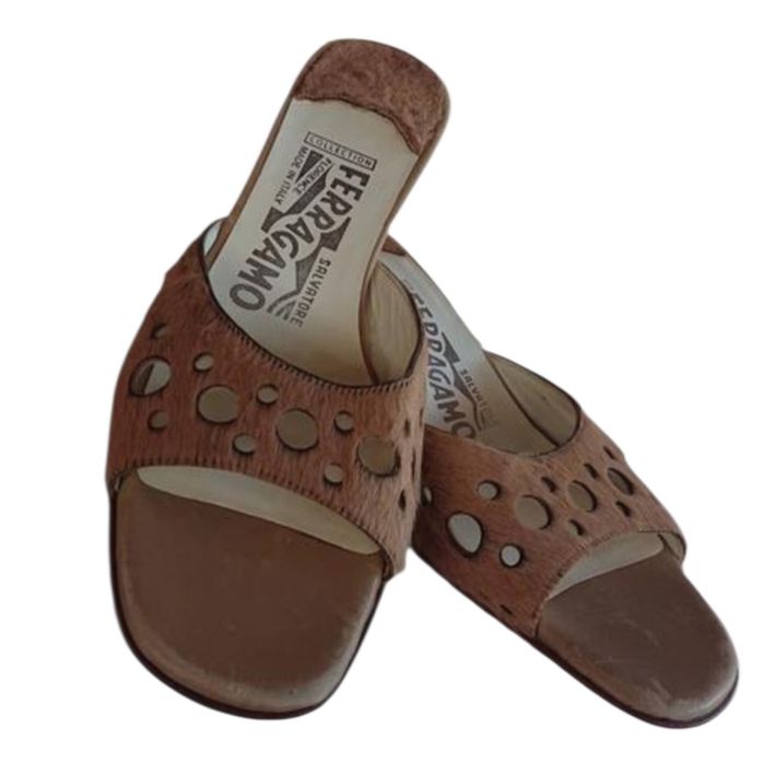 Винтажные брендовые мюли босоножки salvatore ferragamo (collection florence)