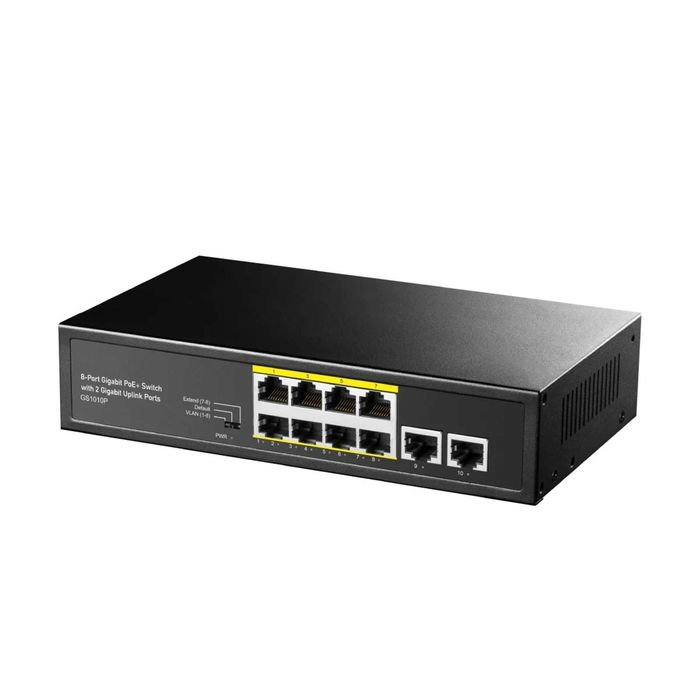 Switch PoE+ 10 Portas (8 PoE + 2 Uplink)‼️CCTV‼️VLAN