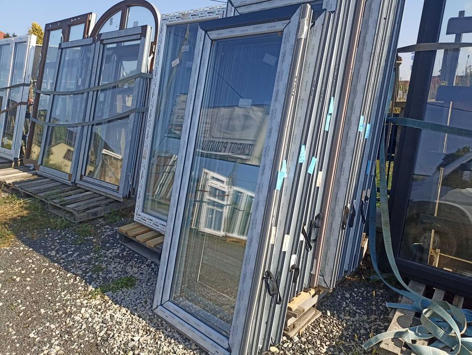 Okno pcv balkonowe 80/200 antracyt