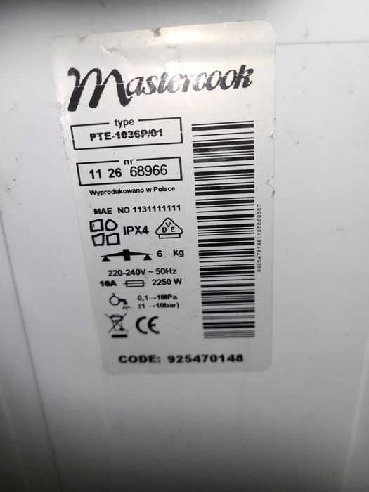 Moduł sterowania, panel, programator pralki MASTERCOOK z 2011 r