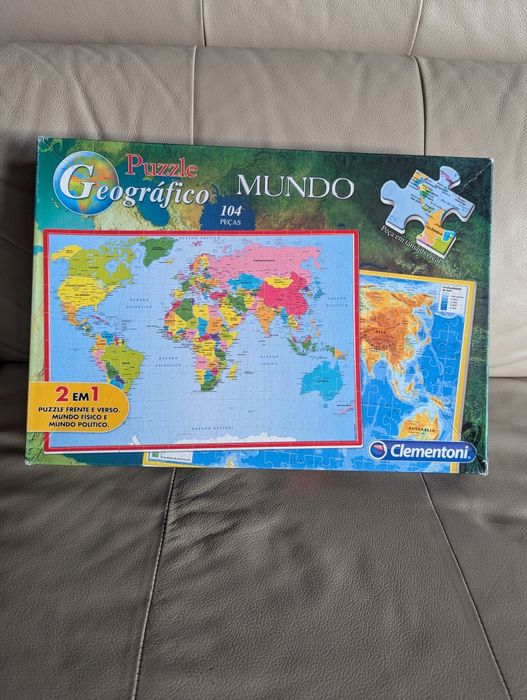 Puzzle Geográfico 2em1, 104 peças Clementoni - COMO NOVO