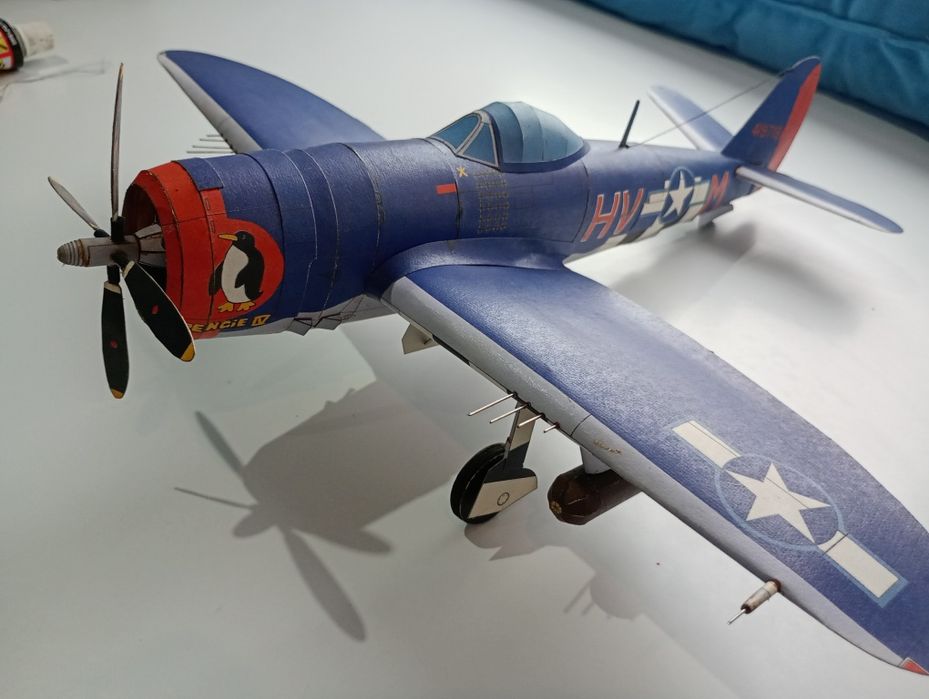 Model kartonowy Mały Modelarz 6/1998 P-47 Thunderbolt vintage sklejony