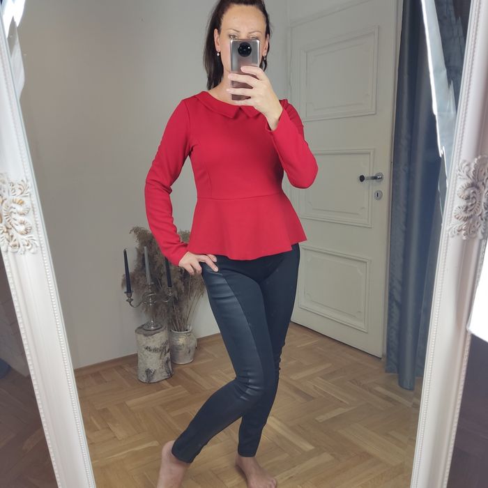 Bluzka z baskinką i kołnierzykiem XL XXL