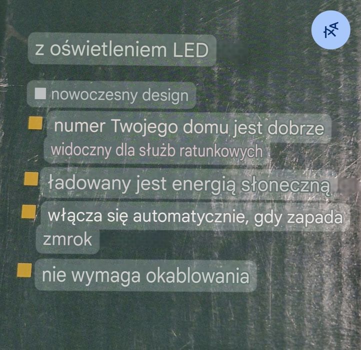 Lampa solarna z numerem na dom Led