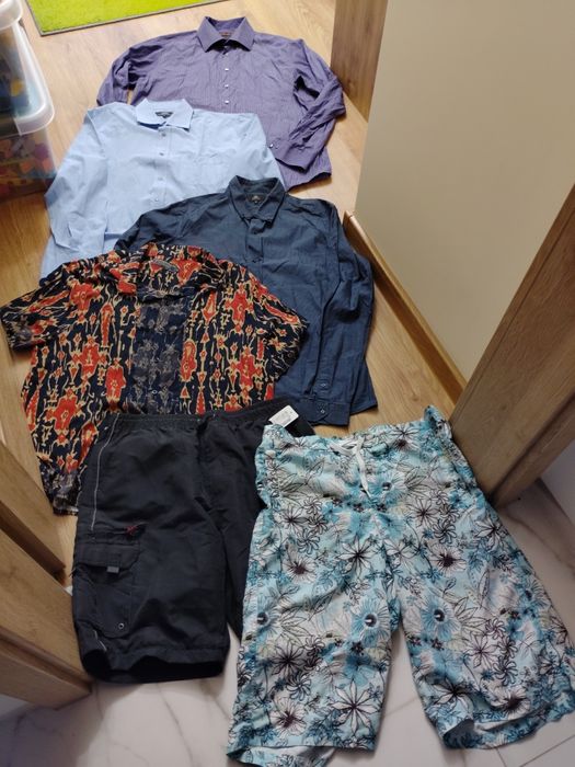 Zestaw ubrań męskich rozmiary L/XL spodenki w kwiaty większe M