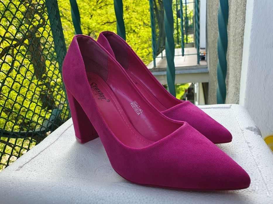 Buty na wysokim obcasie różowe fuksja różowe Seastar rozm. 40
