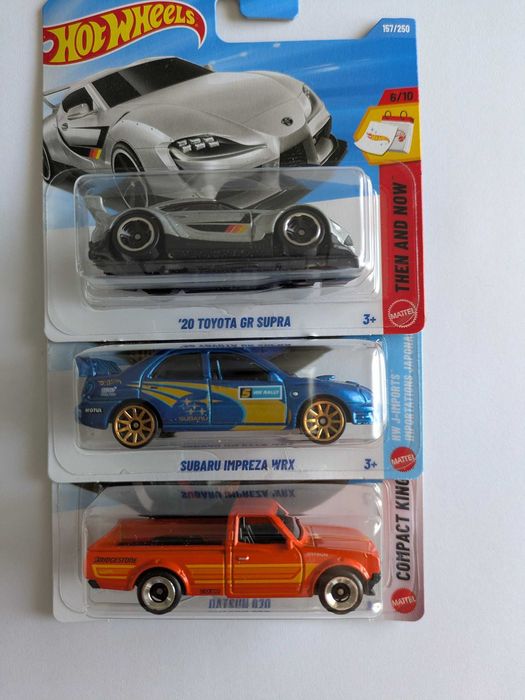 Hot Wheels JDM Pack – Toyota Supra, Subaru WRX e Datsun 620