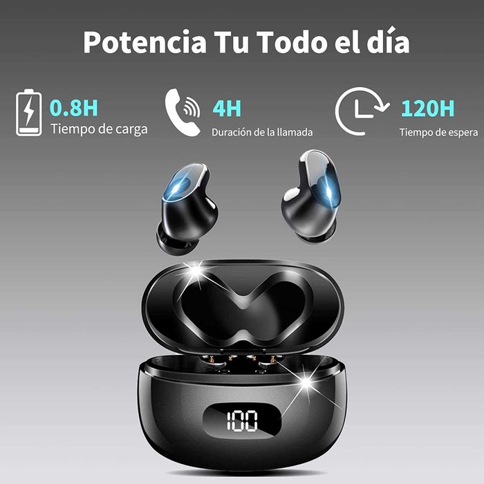 Auriculares sem fios, cor preta novos