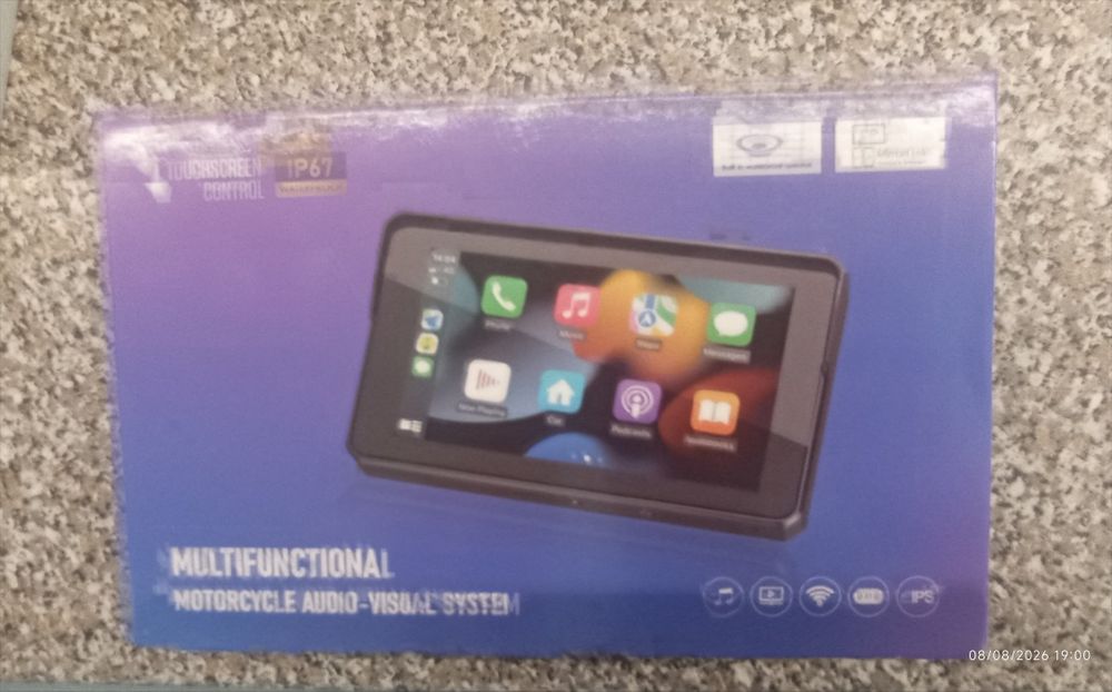Carplay Android  auto 7 polegadas mota IP67