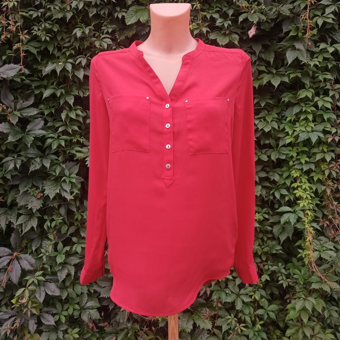 Elegancka czerwona bluzka damska, rozmiar 32, H&M