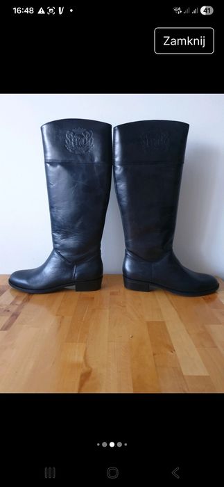 Kozaki damskie czarne GUESS skóra r.40