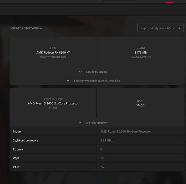 Komputer do gier RX6600XT RGB z monitorem!