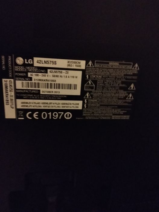 Tv LG  42 cale .
