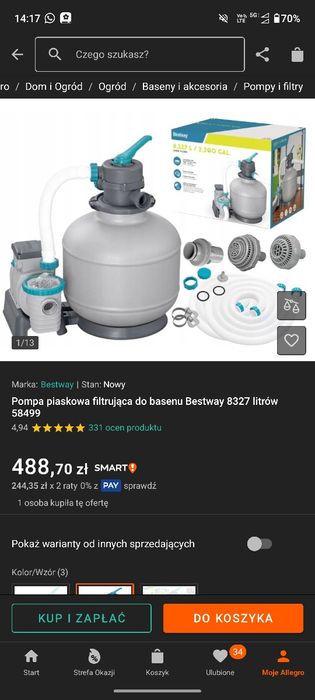 Basen bestway  427 cm średnica; pompa bestway