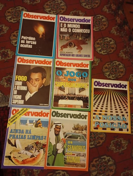 7 numeros da Revista Observador anos 70,inclui o primeiro e o último