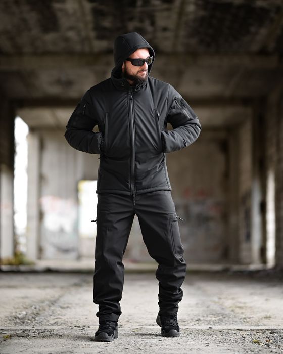 Чорный тактический зимний комплект/Зимовий тактичний комплект